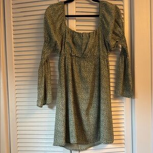 Green Bishop Sleeve Sundress for a Night Out